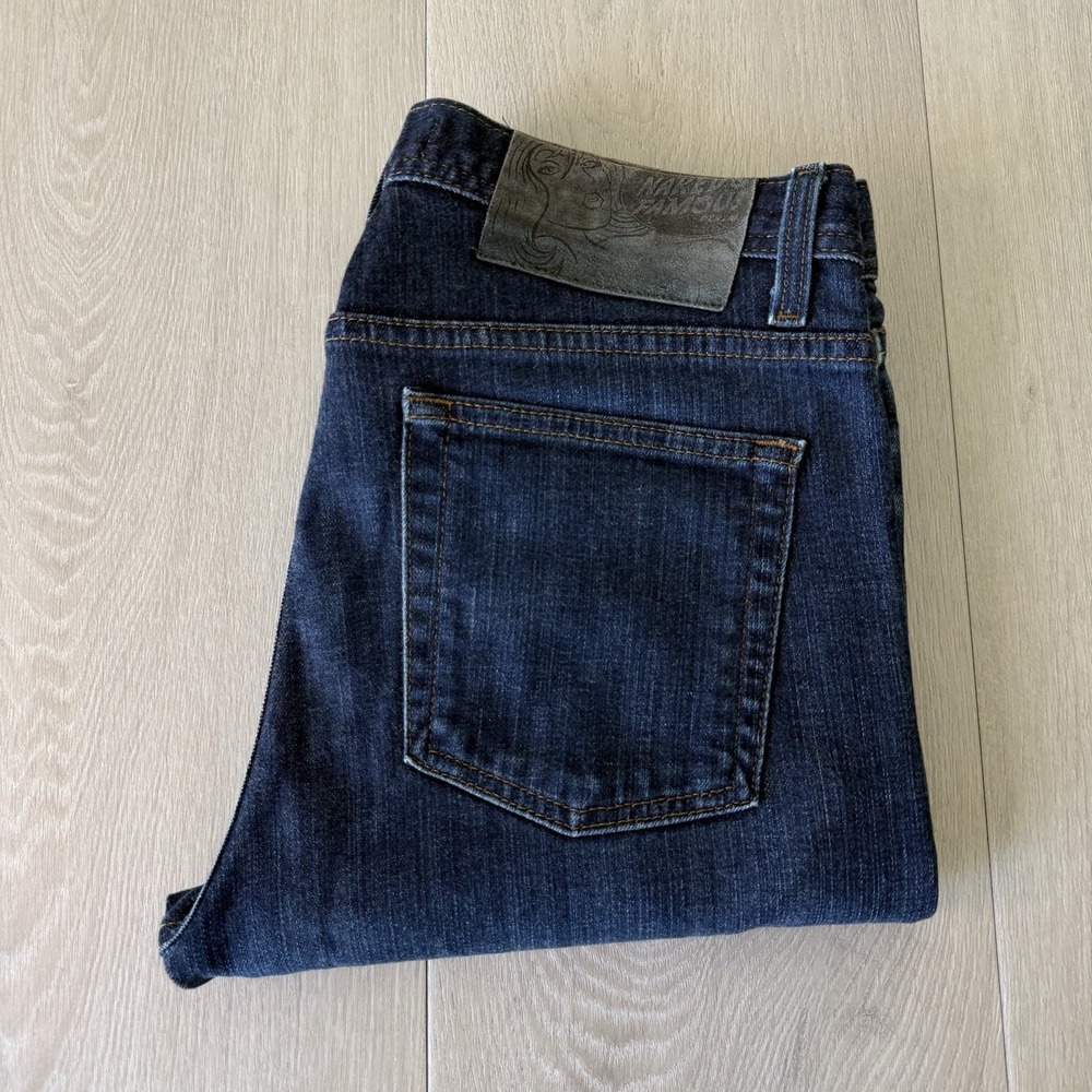 Naked And Famous Button Fly Jeans Blue Wash Men's Size 32x32 Slim